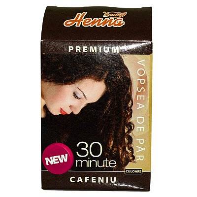 Vopsea de par cu henna, nuanta cafeniu, 30 minute - 60g - Henna Sonia