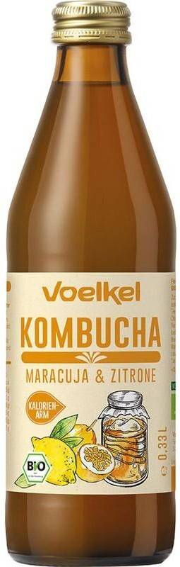 Bautura de kombucha cu maracuja si lamaie, eco-bio, 330ml - Voelkel