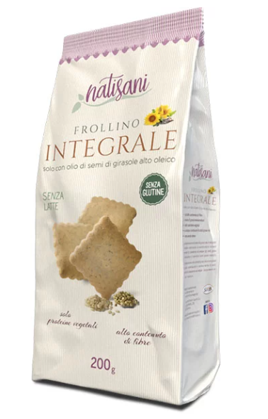 Frollino biscuiti integrali , eco-bio, 200g - Natisani