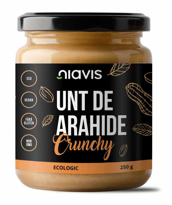 Unt de arahide Crunchy, eco-bio, 250g - Navis