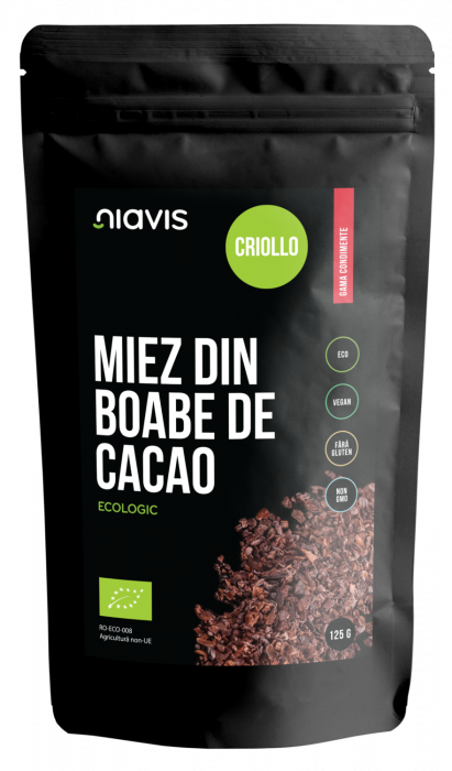 Miez din boabe de cacao, Criollo, eco-bio, 150g - Navis