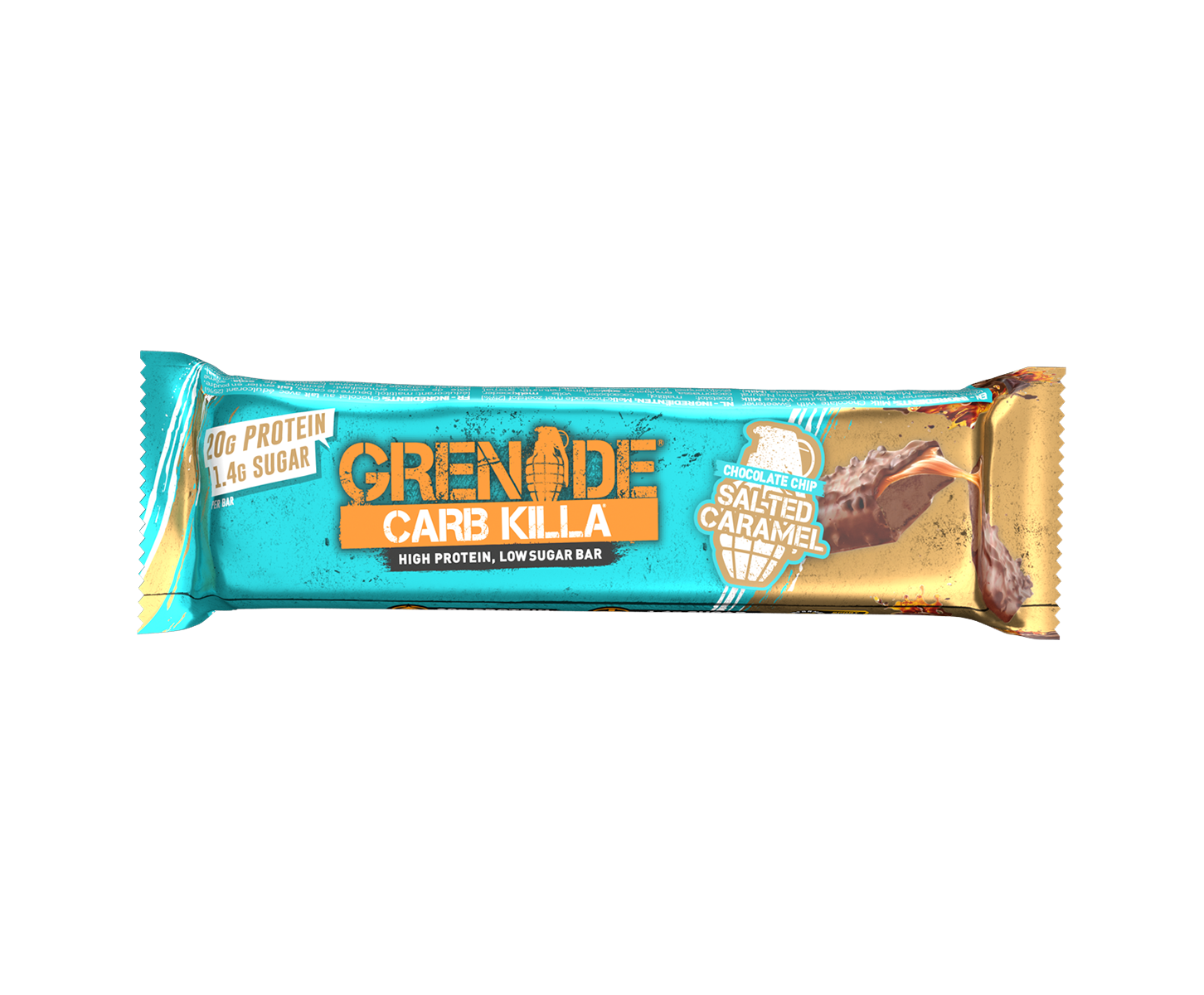 Grenade carb killa, baton proteic cu aroma de fulgi de ciocolata si caramel sarat, 60g - Gnc