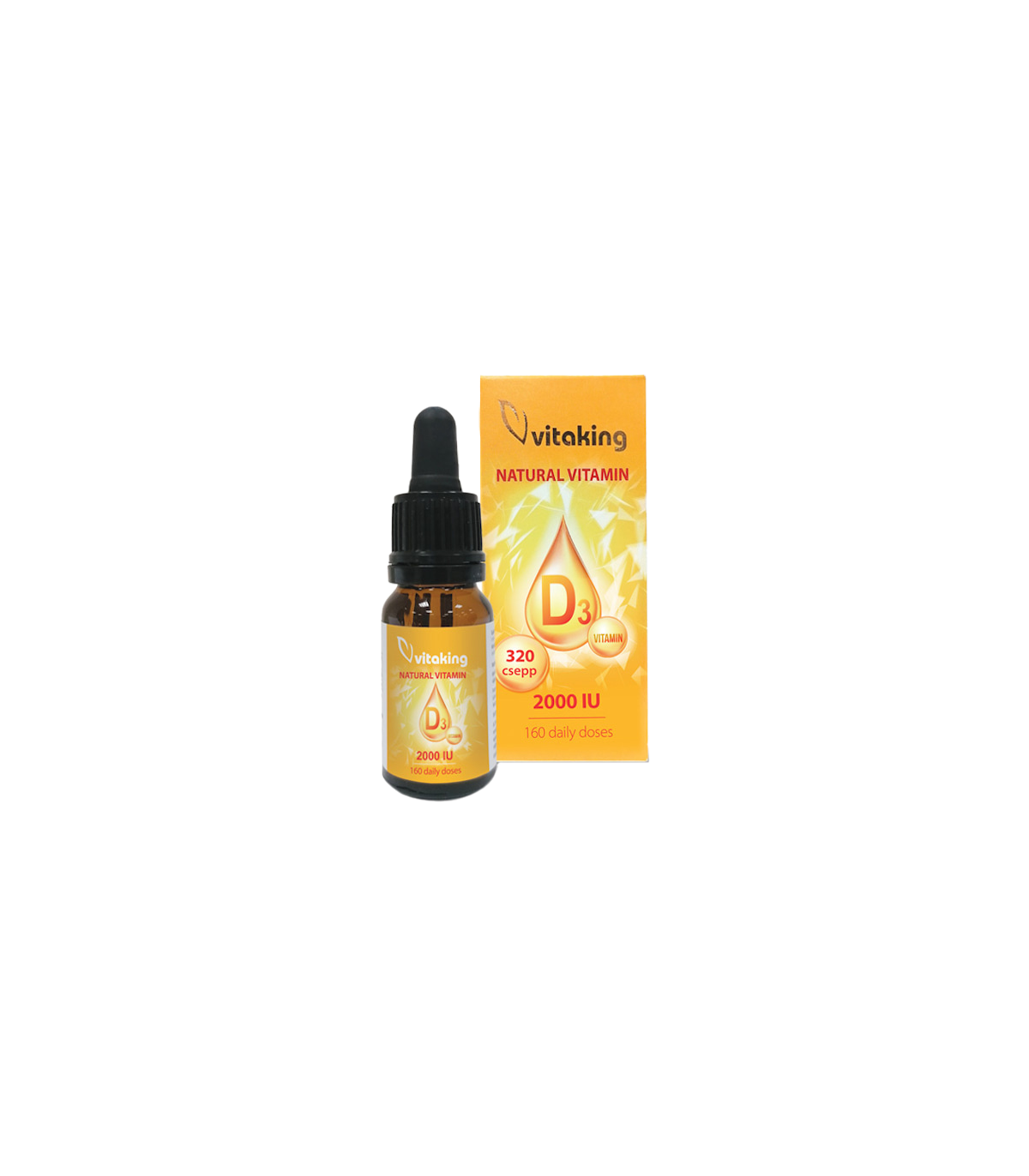 Picaturi de Vitamina D3, 2000UI, 10ml - Vitaking