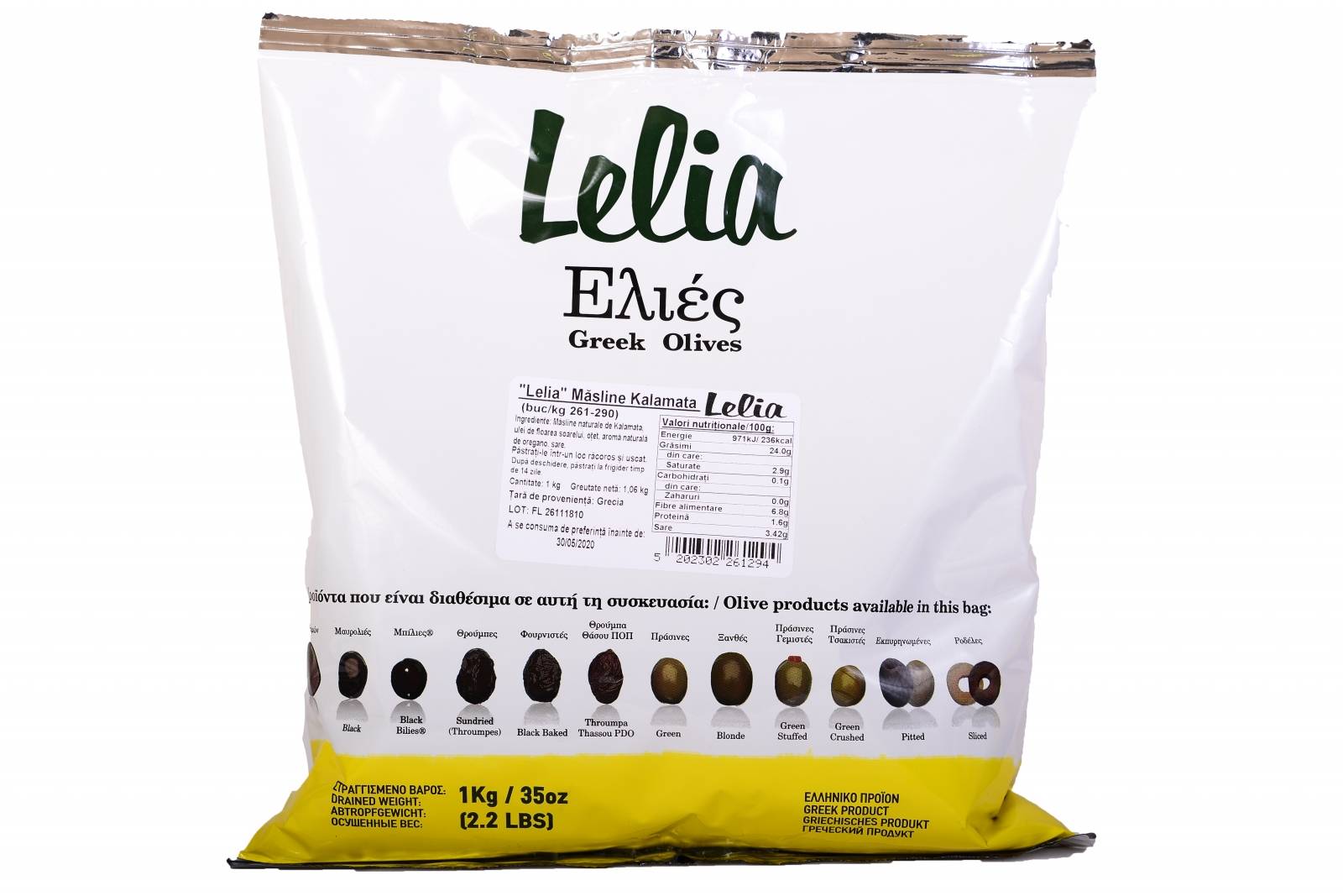 Masline Kalamata 261-290, 1kg - Lelia