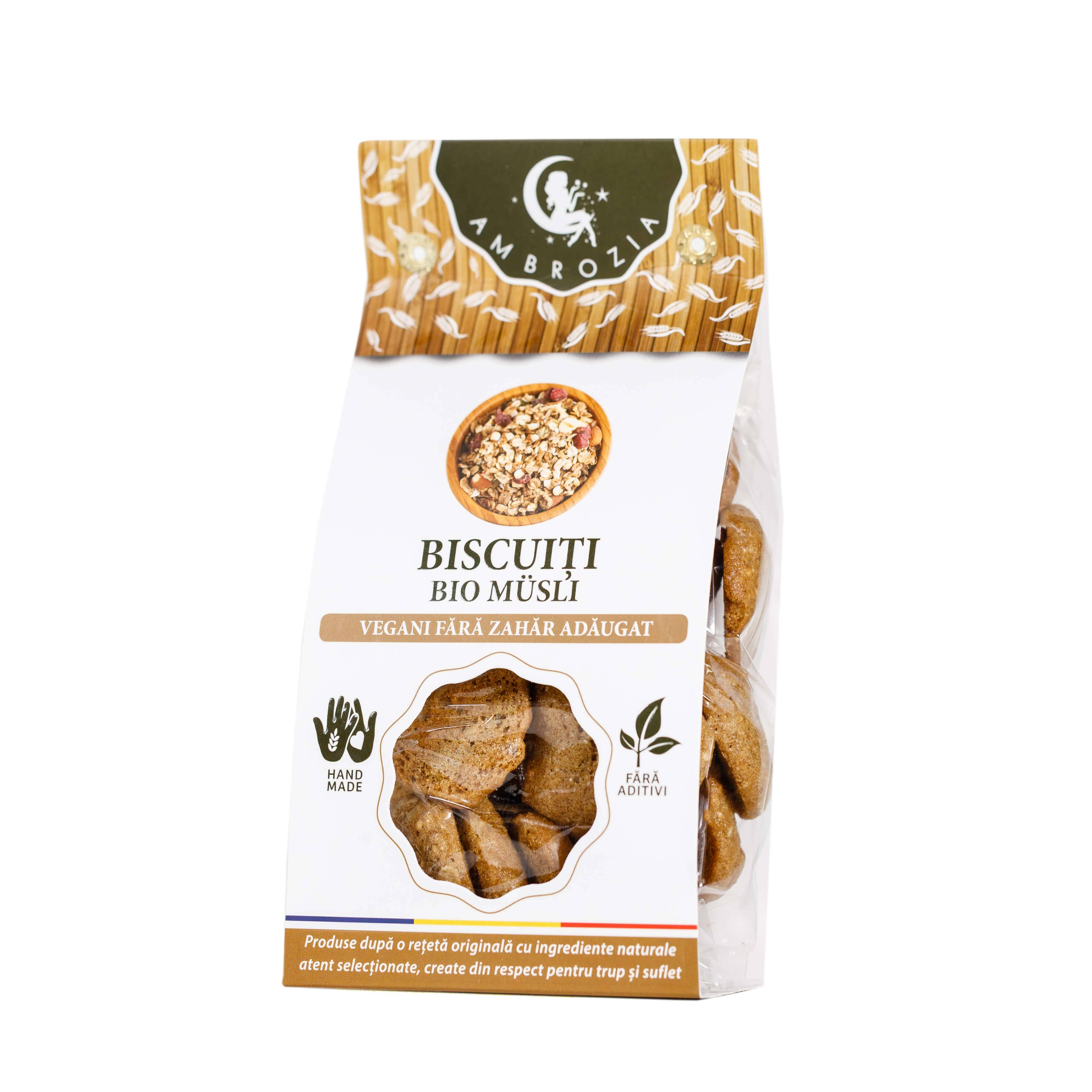 BISCUITI VEGANI CU MUSLI BIO – 150g - Hiper Ambrozia