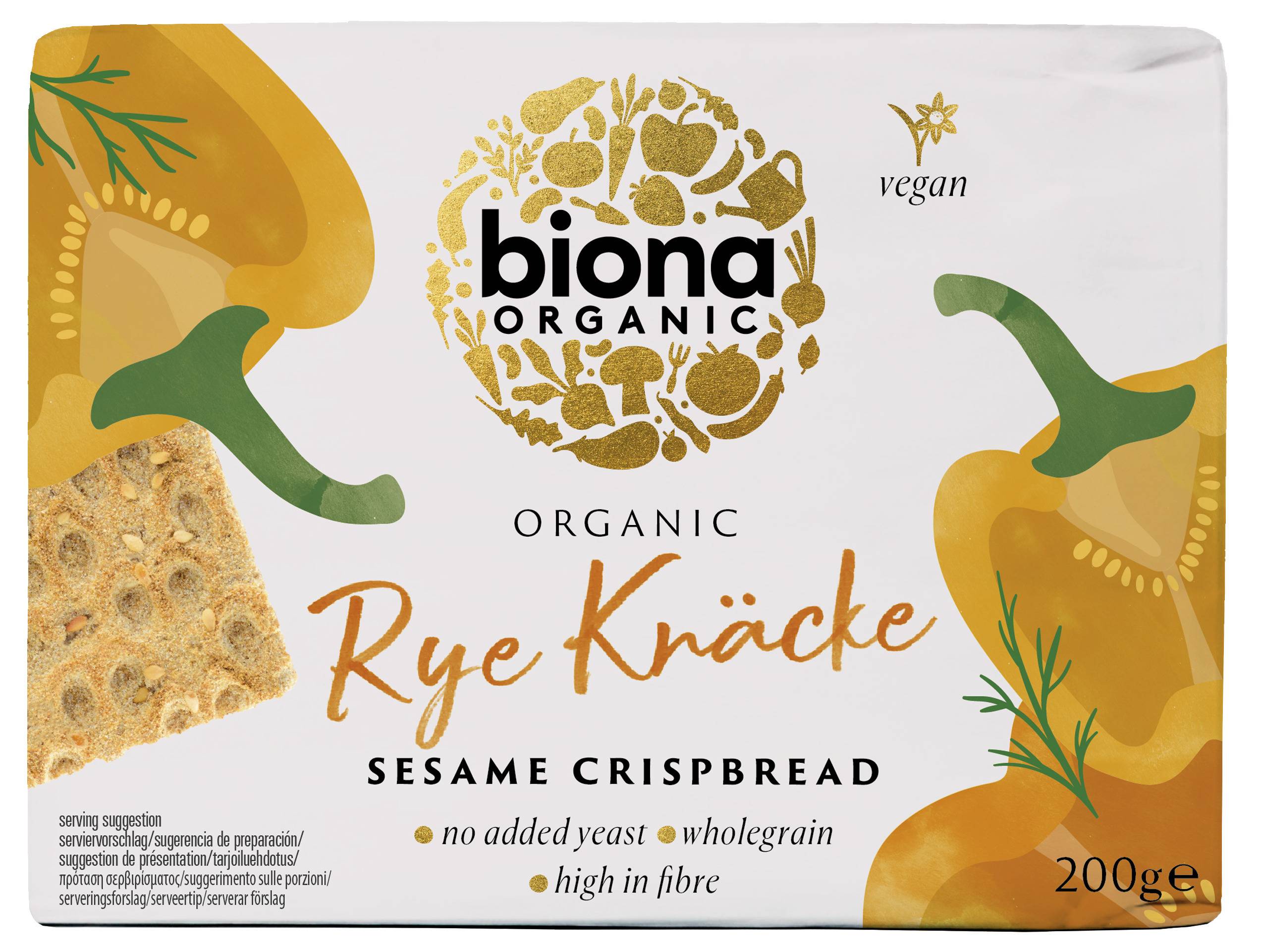 Crispbread felii crocante din secara integrala cu susan, eco-bio, 200g - Biona