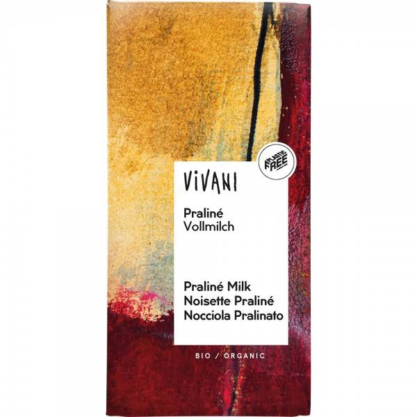 Ciocolata cu praline si lapte integral, eco-bio, 100g - Vivani