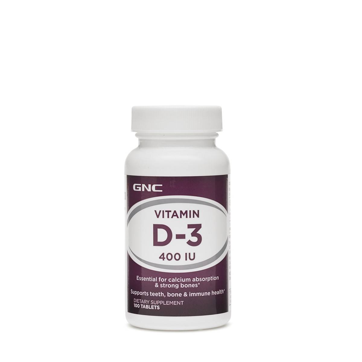 Vitamin D-3 400 Iu, Vitamina D-3 Colecalciferol 400 Ui, 100tb - Gnc