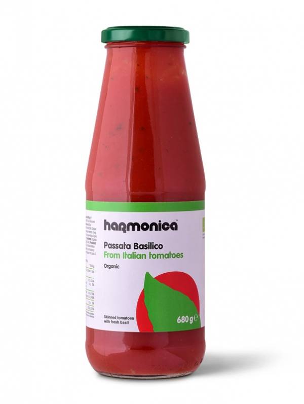 Sos de rosii passata cu busuioc, eco-bio, 680g - Harmonica