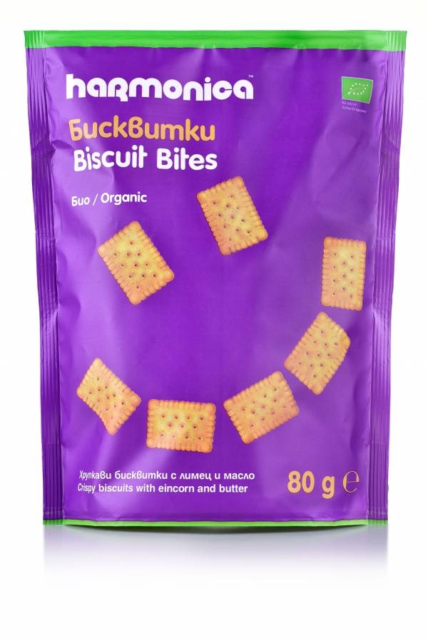 Biscuiti bites, eco-bio, 80g - Harmonica