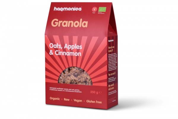 Granola cu ovaz, mere si scortisoara, eco-bio, 250g - Harmonica