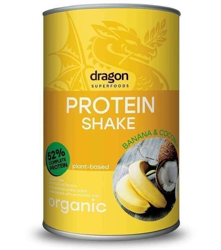 Shake proteic banane si cocos, eco-bio, 450g - Dragon Superfoods