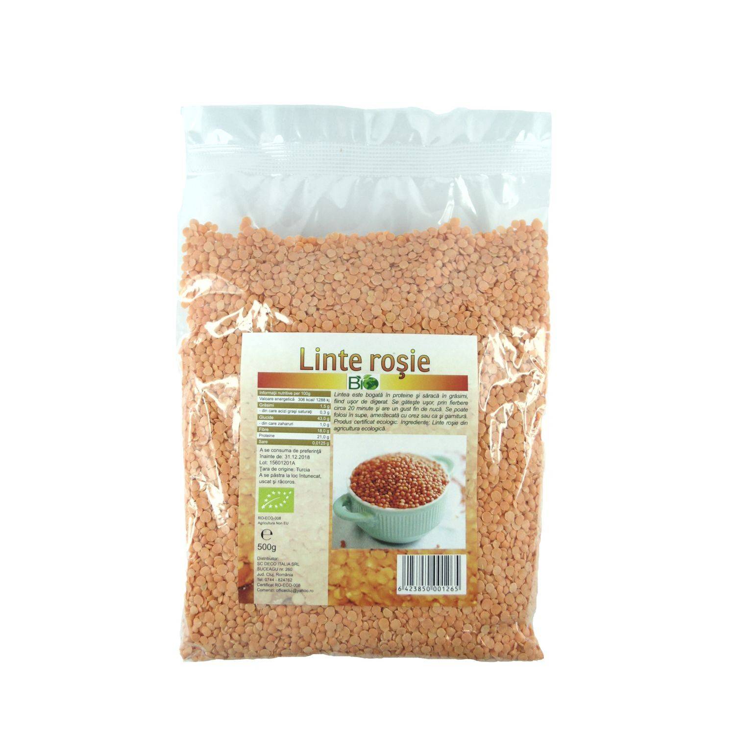 Linte rosie, eco-bio, 500g - Deco Italia