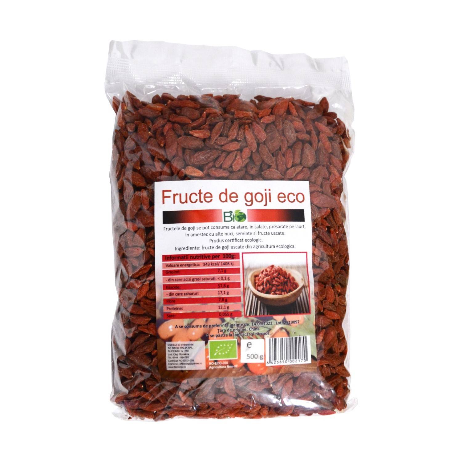 Goji , premium, eco-bio, 500g - Deco Italia