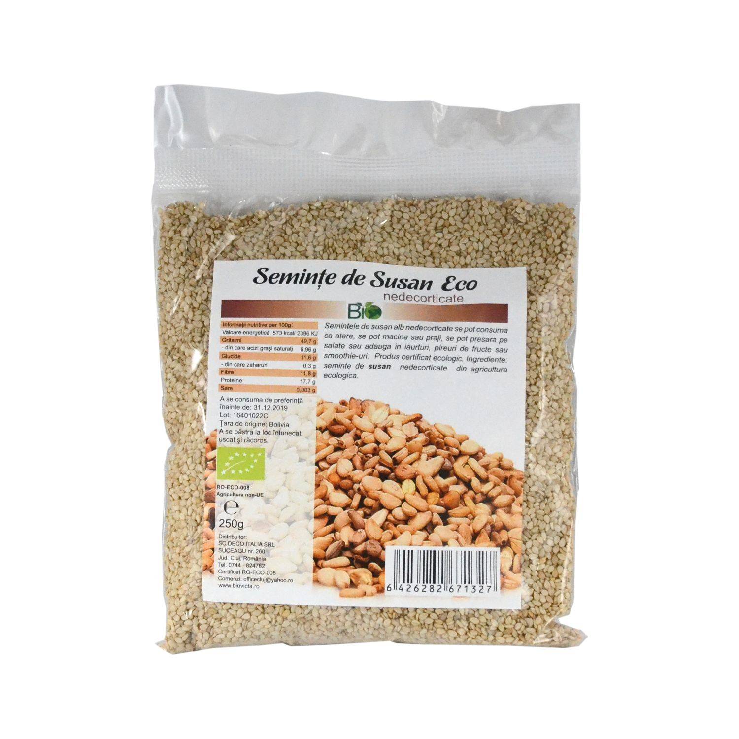 Seminte de susan nedecorticate, eco-bio, 250g - Deco Italia