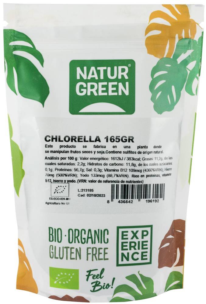 Pudra de Chlorella, eco-bio, 165 g Natur Green