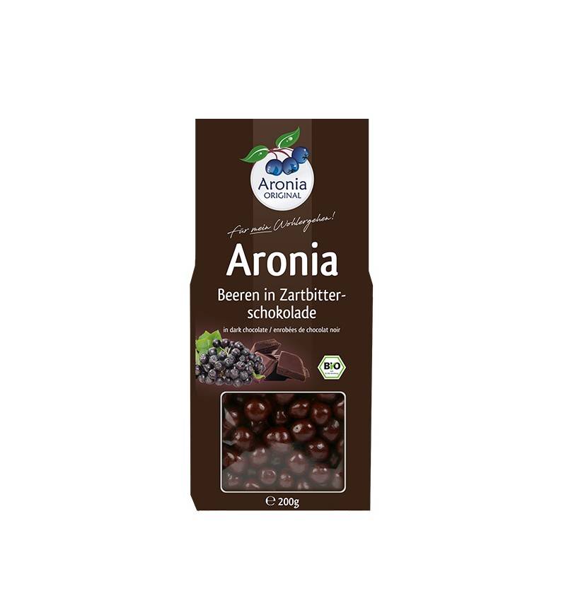 Fructe de Aronia glazurate cu ciocolata - eco-bio 200g - Aronia Original