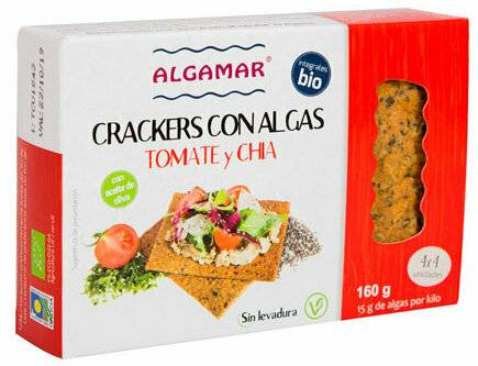 Crackers cu rosii, chia si alge marine, eco-bio, 160g - Algamar