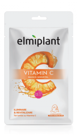 Vitamin C Masca Servetel Iluminare Revitalizare 20ml - Elmiplant