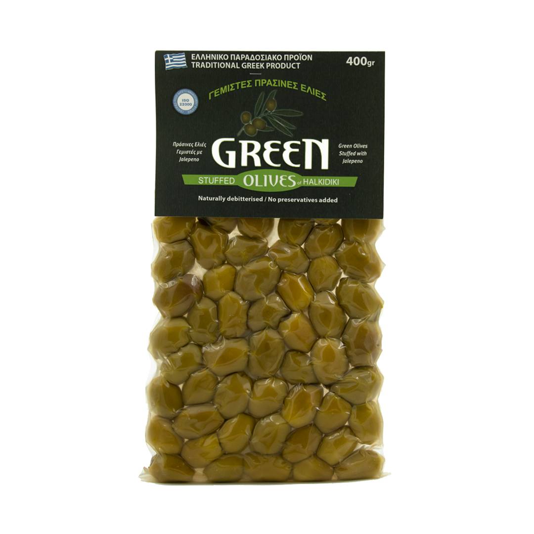 Masline verzi jalapeno, 400g - Kapa Olive Farm