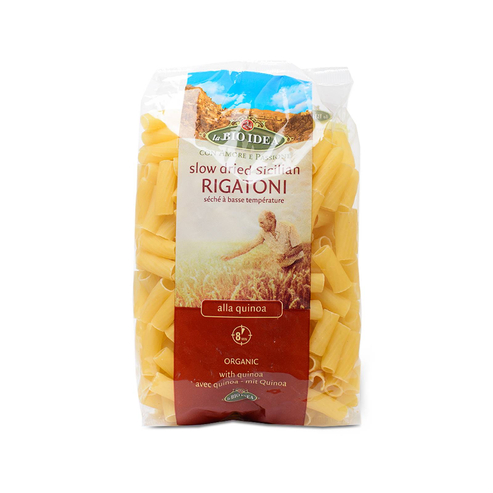 Paste fainoase din Grau Dur cu Quinoa Rigatoni, eco-bio, 500 gr, La Bio Idea