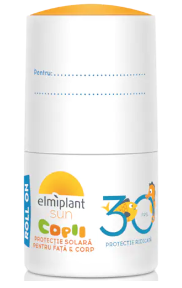 Roll-on cu protectie solara Sun Kids pentru fata si corp, cu SPF30, 70ml - Elmiplant