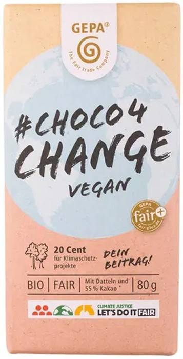 Ciocolata 4 Change, vegan, eco-bio, 80 g, Fairtrade - GEPA