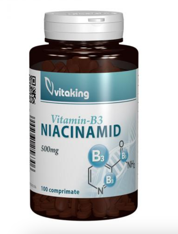 Vitamina B3 niacinamida 500mg, 100cpr - Vitaking