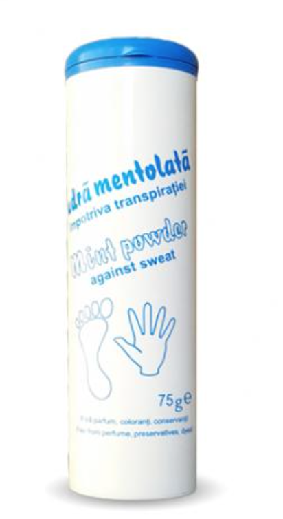 Pudra mentolata impotriva transpiratiei, 75g - Mebra