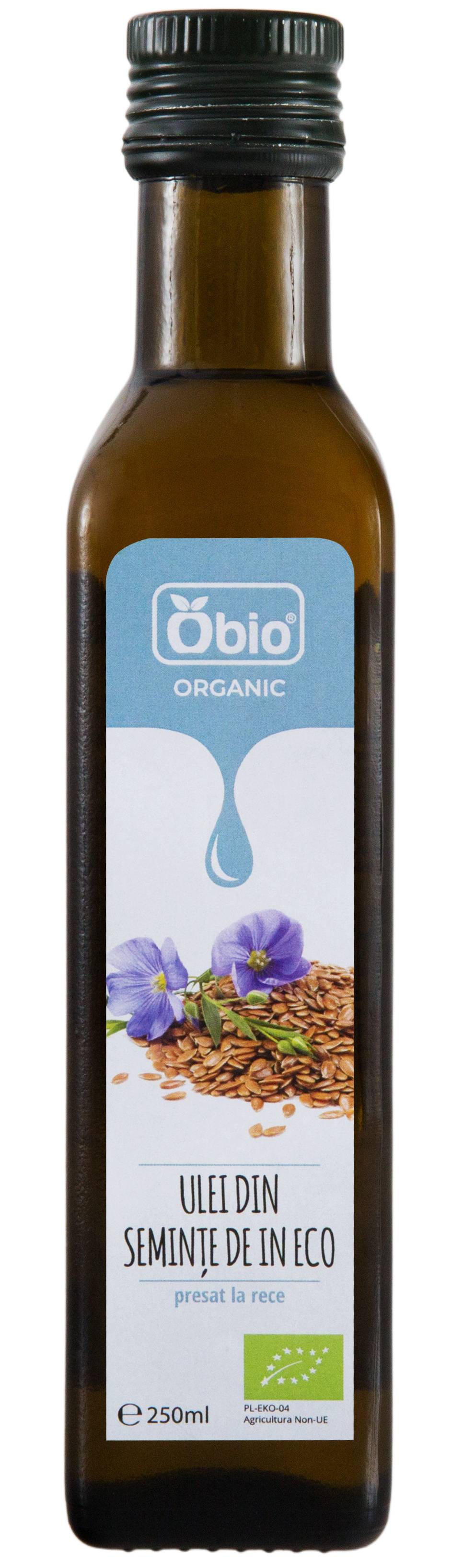 Ulei din seminte de in, eco-bio, 250ml Obio