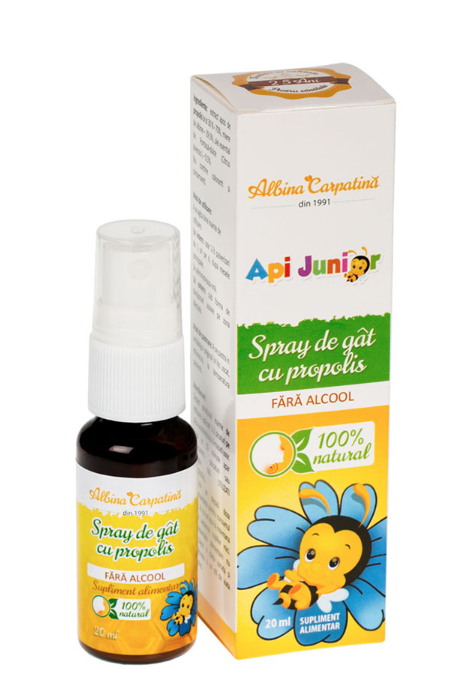 Spray de gat cu propolis ApiJunior Albina Carpatina, 20ml - Apicola Pastoral