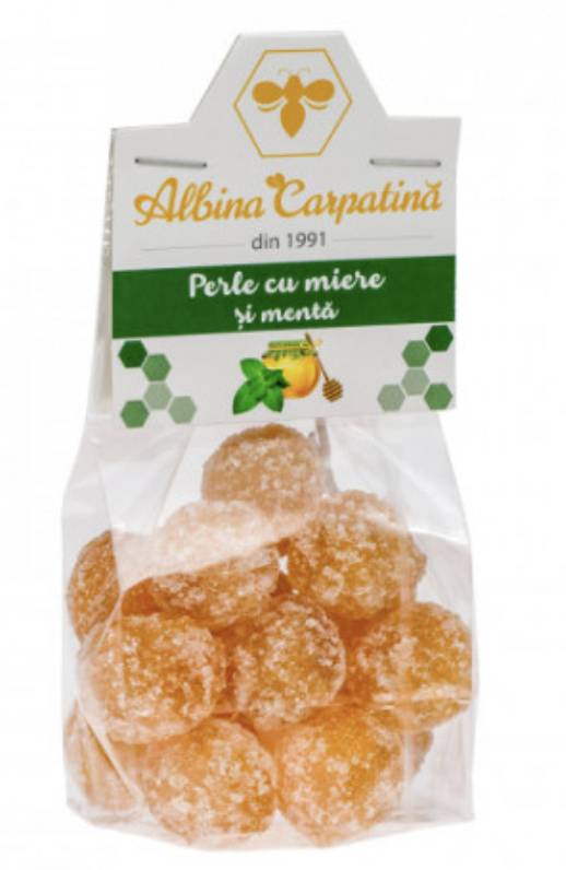 Perle cu miere si menta, 100g - Apicola Pastoral Georgescu