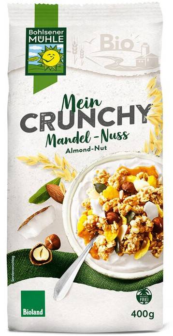 Musli Crunchy cu migdale si alune, eco-bio, 400g- Bohlsener Muhle