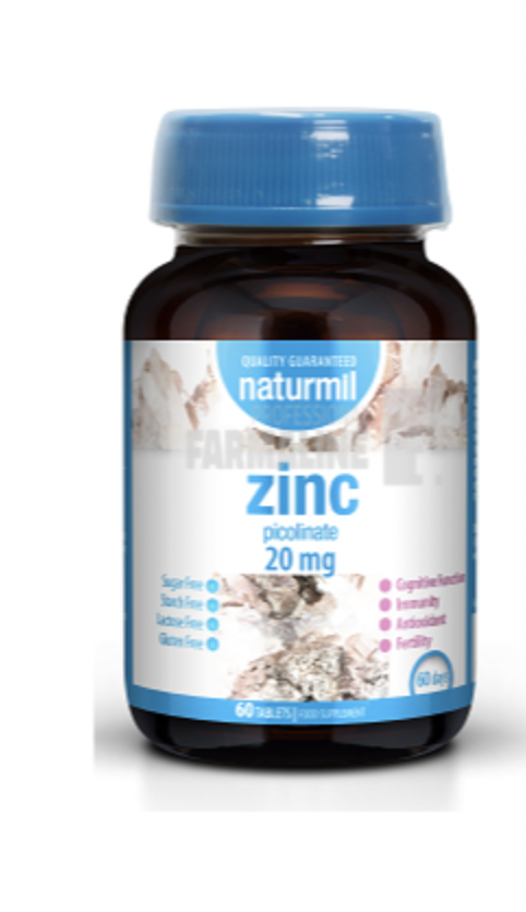 Zinc 20mg, 60cps - Naturmil