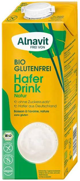 Bautura vegetala din ovaz, fara gluten, eco-bio, 1l - Alnavit