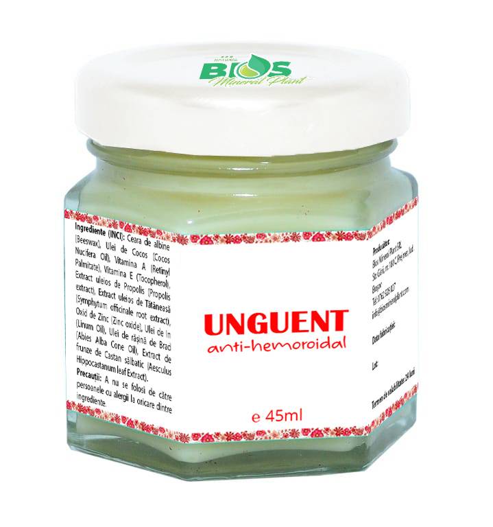 Unguent anti-hemoroidal, 45ml - Bios Mineral Plant