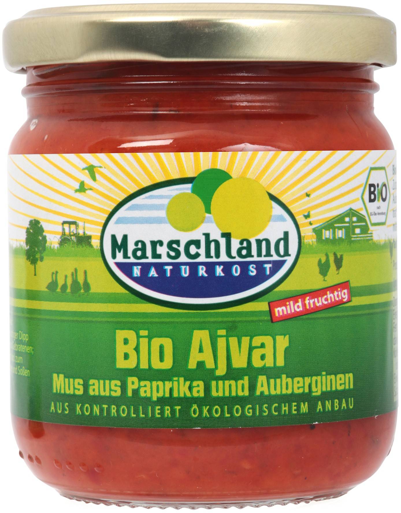 Ajvar mediu, eco-bio, 200 g, Marschland Naturkost