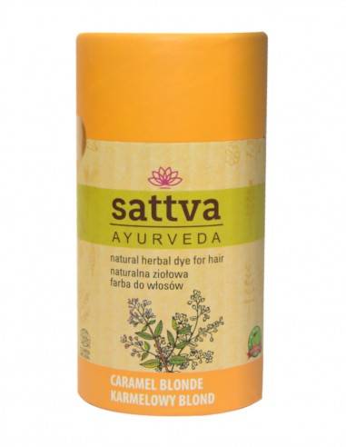 Vopsea Henna de par Blond Caramel, 150gr – Sattva Ayurveda