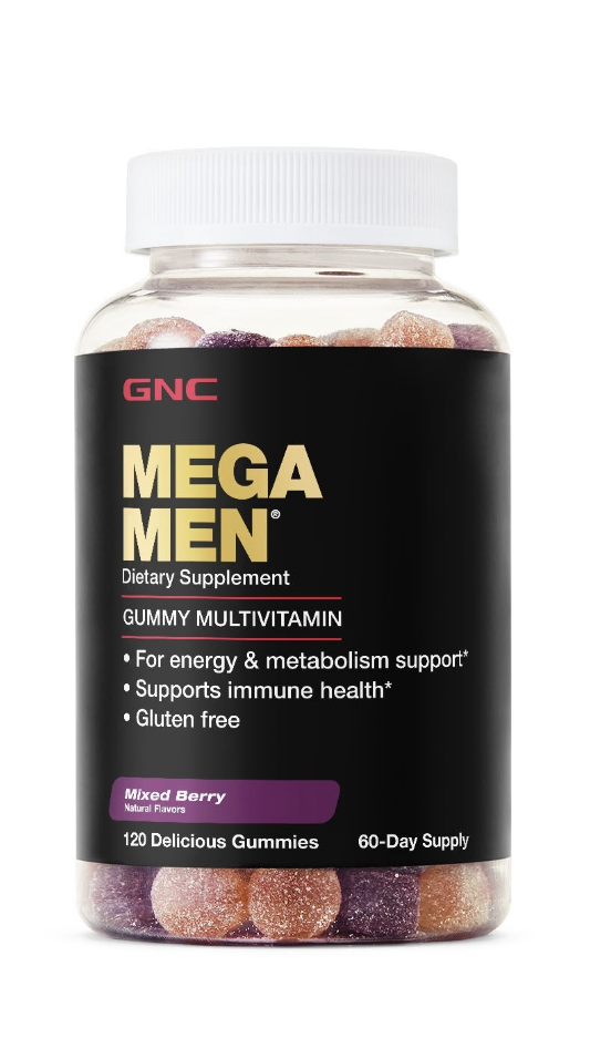 Multivitamine Jeleuri Pentru Barbati Cu Aroma Naturala De Fructe De Padure, Mega Men Gummy Multivita