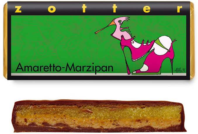 Ciocolata amaruie umpluta cu marzipan si amaretto, ECO-BIO, FAIRTRADE, 70 g Zotter