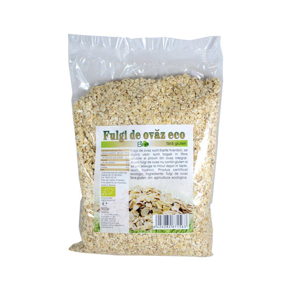 FULGI de ovaz fara gluten, eco-bio, 500g, Deco