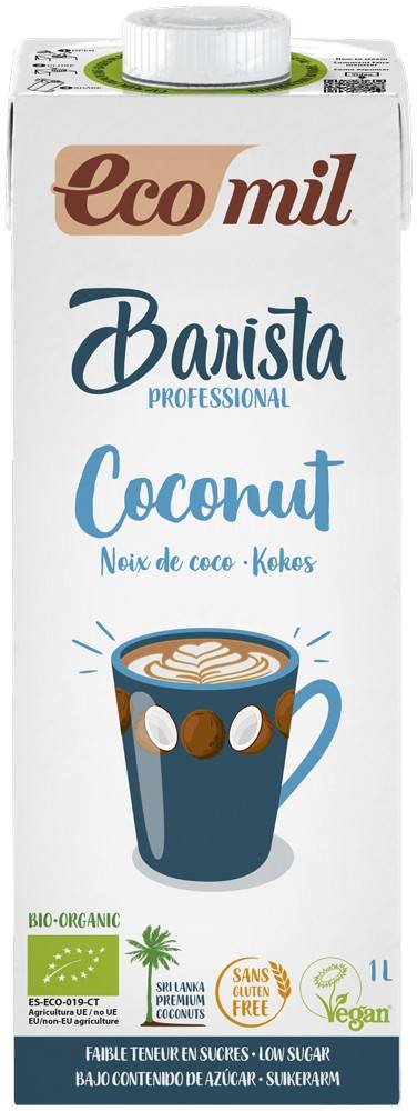 Barista, bautura vegetala - tip lapte - de cocos, pentru cafea, eco-bio, 1L Ecomil