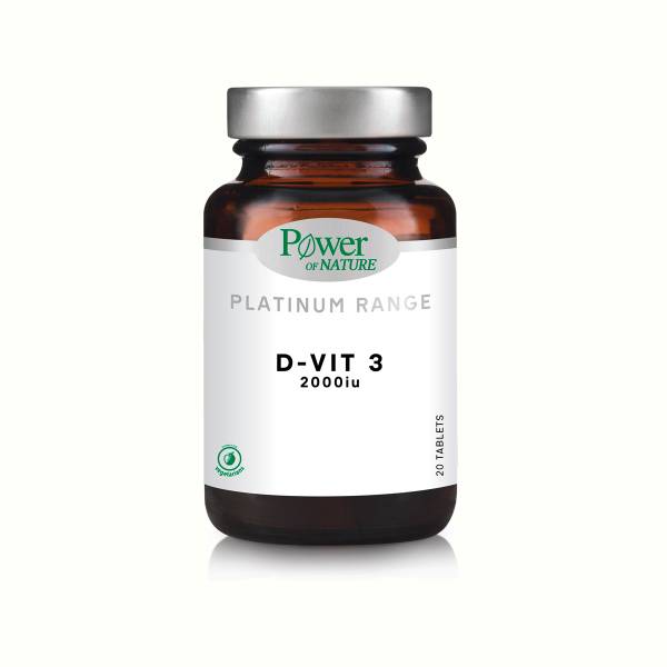 Vitamina D3, 2000 UI,  Platinum, 60 tablete, Power of Nature