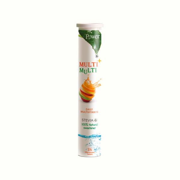 MULTI + MULTI vitamine si minerale cu indulcitor Stevia 24 tablete efrvescente - Power of Nature