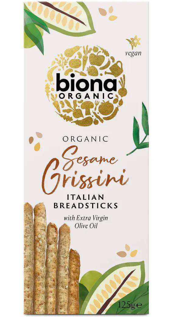 Grisine cu susan si ulei de masline, eco-bio, 125g Biona