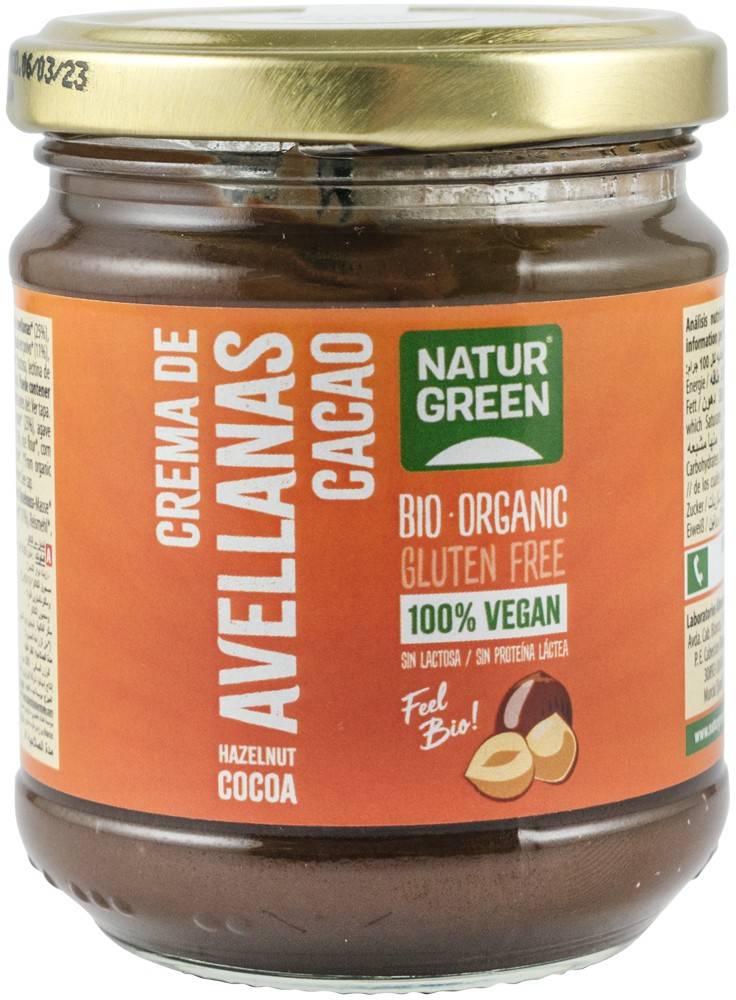 Crema tartinabila din alune de padure si cacao, eco-bio, 200g Natur Green