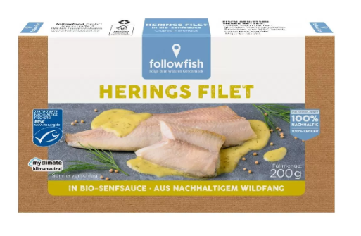 File de hering in sos de mustar, Eco- Bio, 200g- Followfish