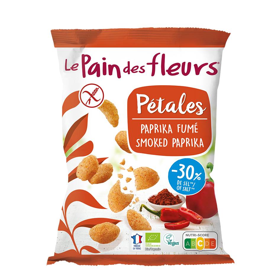 Crousty – Pufuleti  cu paprika afumata, fara gluten, 75 g, Le pain des fleurs