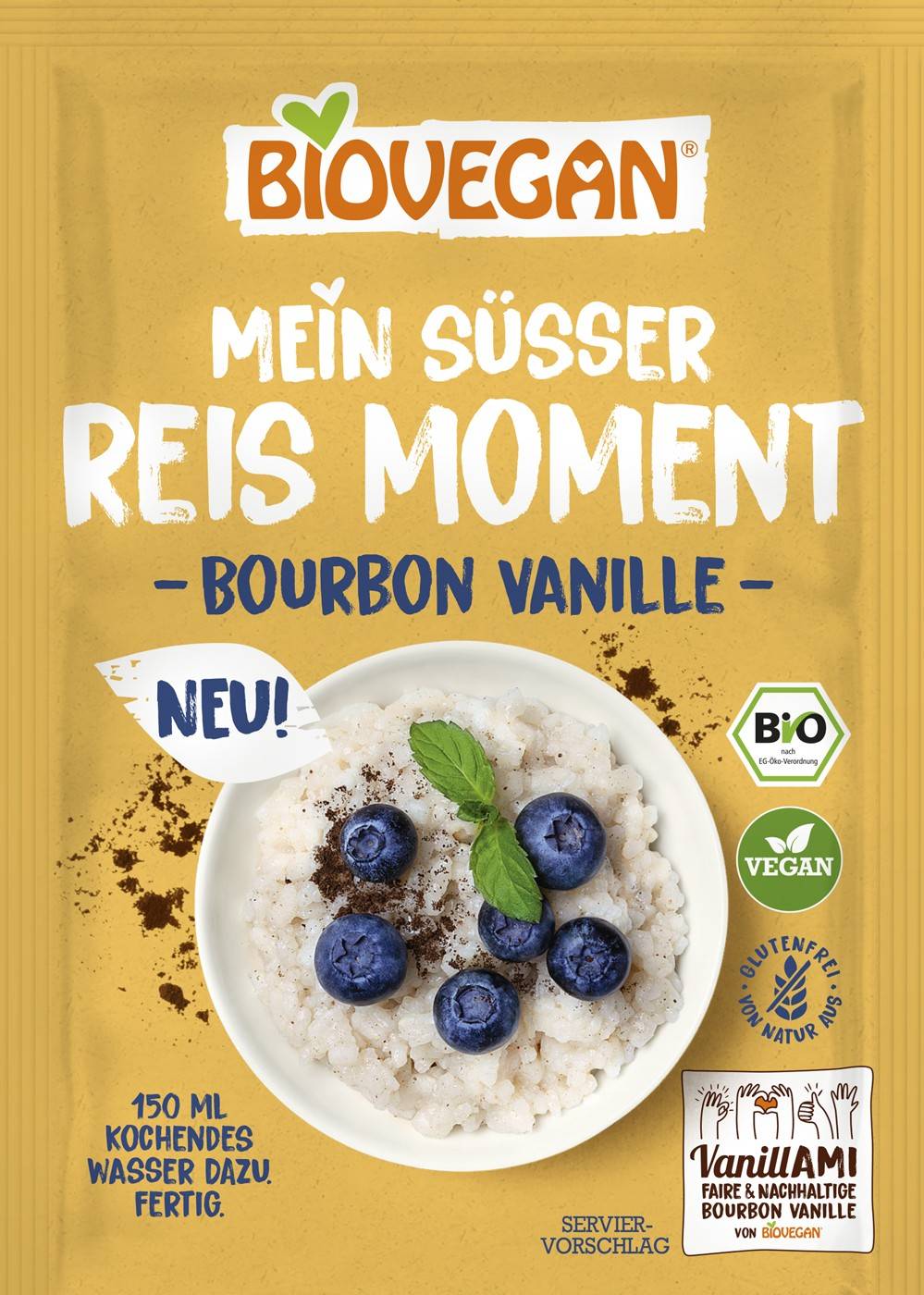 Orez desert cu vanilie bourbon, fara gluten,eco-bio, 56 g, Biovegan