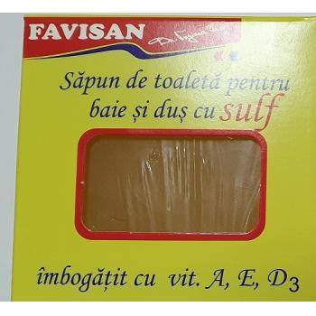 Sapun de toaletă pentru baie și duș cu sulf, 100 g, Favisan